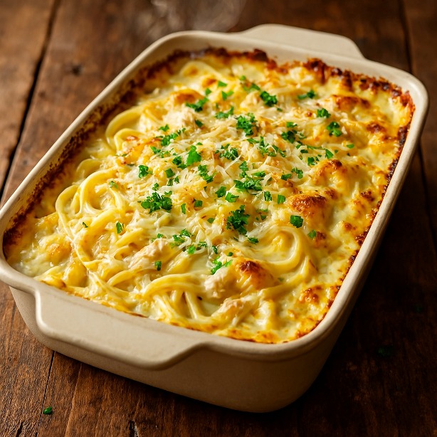 Chicken Alfredo Bake: Creamy, Cheesy Comfort—Without the Fuss