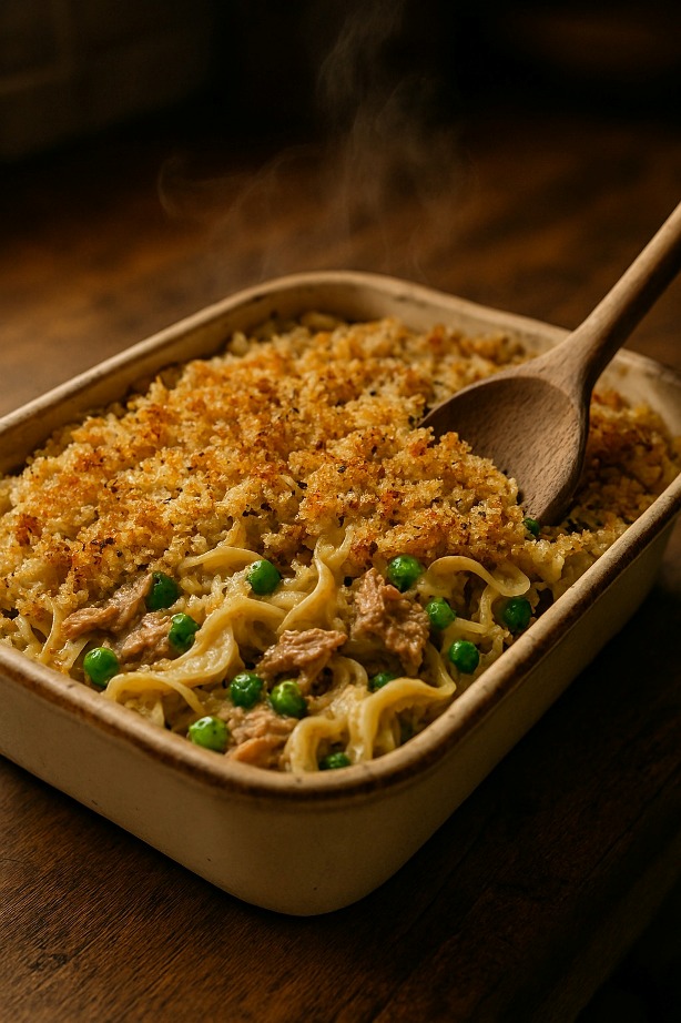 Creamy Tuna Noodle Casserole: The Retro Comfort Dish That’s Back—and Better Than Ever